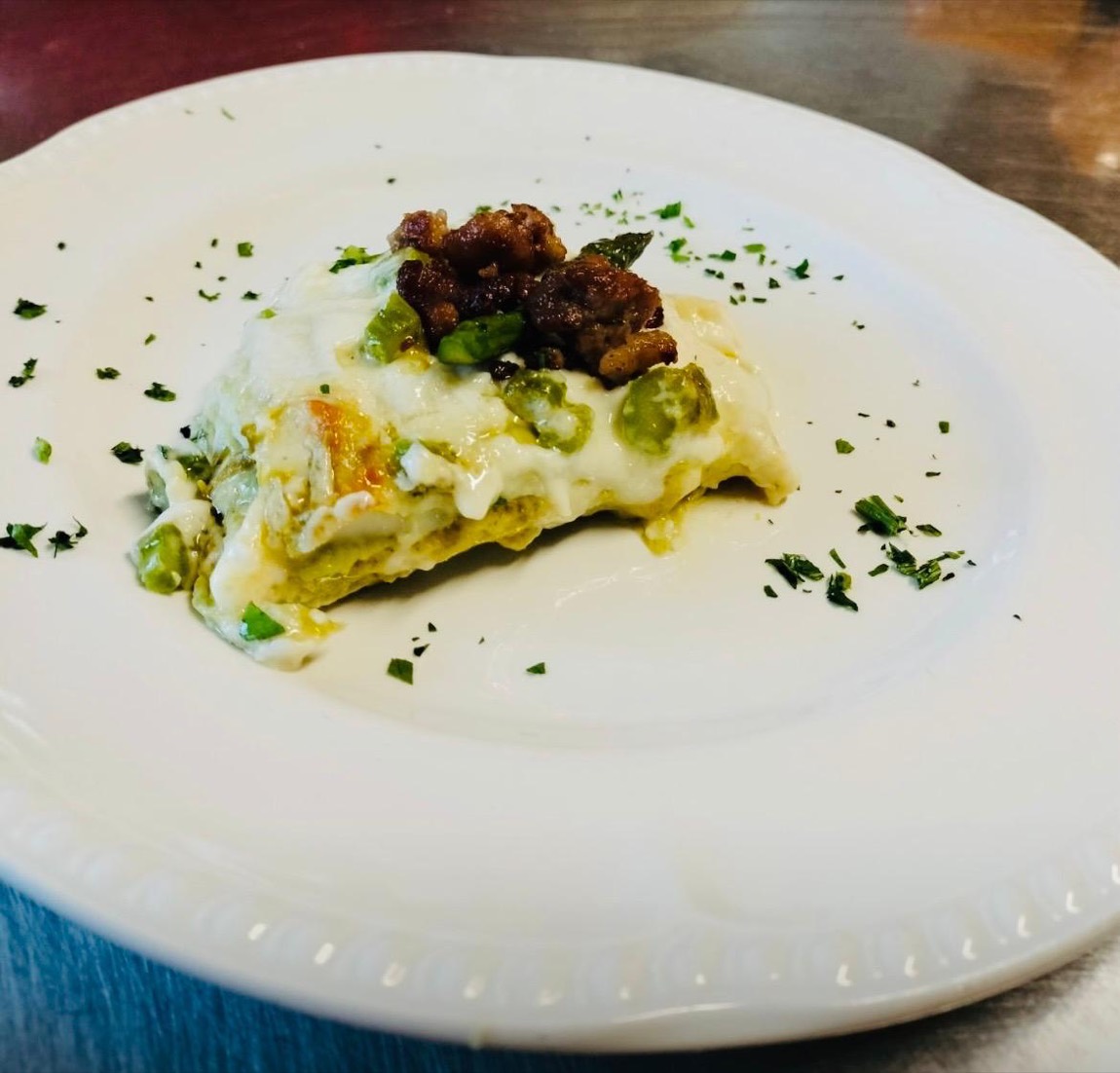 Lasagna in bianco della casa
